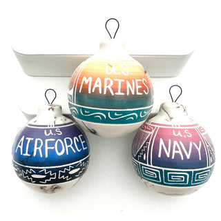 US Armed Forces Etched Ornaments by Vanessa Charlie