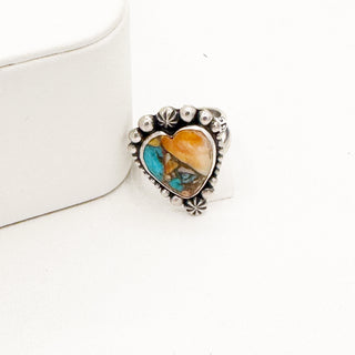 Jason Ogg Spiny Oyster Turquoise Heart Ring