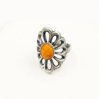 Leroy James Orange Spiny Shield Ring