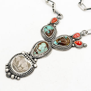 Thunderbird Turquoise Potted Cactus Necklace by Jason Ogg