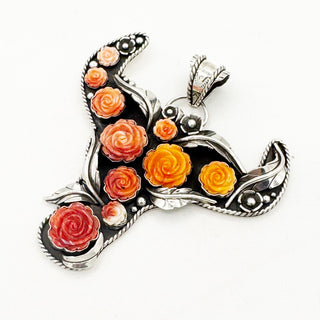 Donnalee Shewmake Ombre of Rose Longhorn Pendant