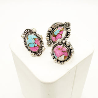 Cotton Candy Dahlia Rings