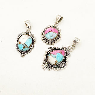 Cotton Candy Dahlia Pendants