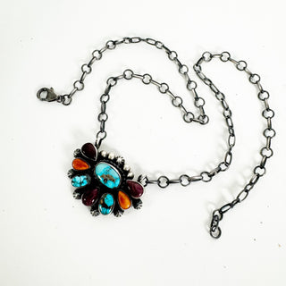 Rainbow Half Cluster Necklace