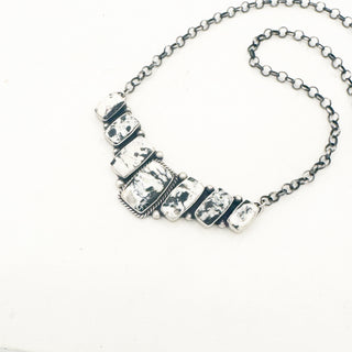 Patrick Yazzie White Buffalo 7 Stone Bar Necklace