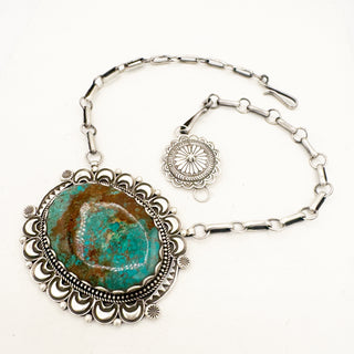 Alex Sanchez Massive Old Style Necklace with Green Royston