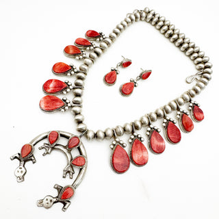 Red Spiny Native Made Squashblossom Set