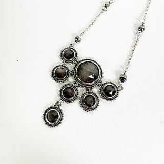 Gemstone Bubble Half Cluster Necklace