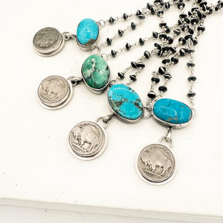 Clavin Delgarito Royston Buffalo Nickle Rosary Chain Necklace