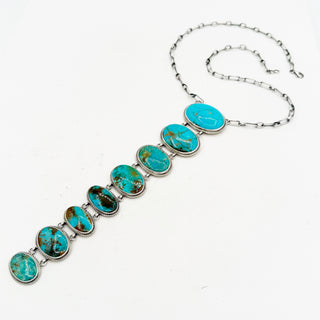 Justine Tso "Baca" Kingman Turquoise Tie Lariat