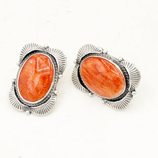 Justine Tso "Baca" Red Spiny Statement Studs