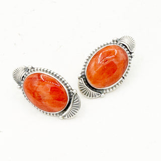 Justine Tso "Baca" Red Spiny Statement Studs