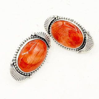 Justine Tso "Baca" Red Spiny Statement Studs