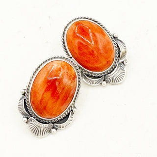 Justine Tso "Baca" Red Spiny Statement Studs