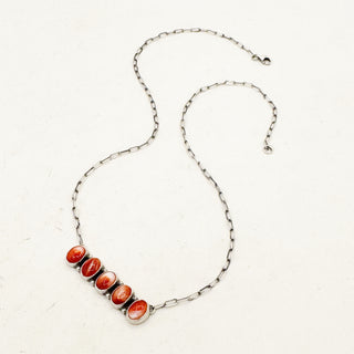 Justine Tso "Baca" Red Spiny Bar Necklace