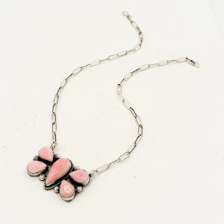 Boyd Ashley Pink Conch Butterfly Bar Necklace