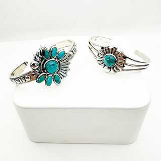 Circle of Life Cuffs - Kingman Turquoise