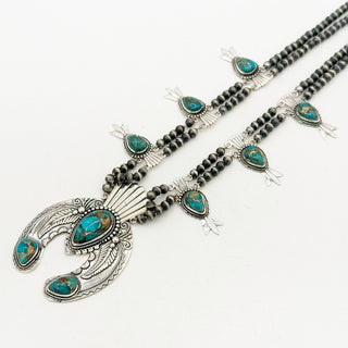 Feather Naja Necklace - Blue Mohave