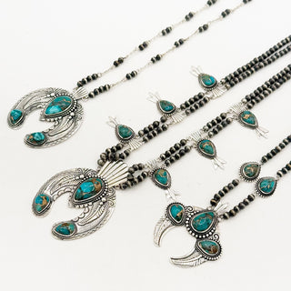 Feather Naja Necklace - Blue Mohave