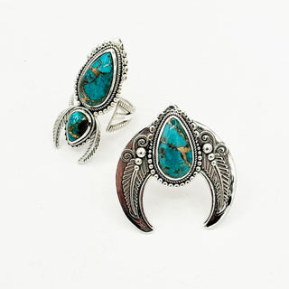 Feather Naja Rings - Blue Mohave