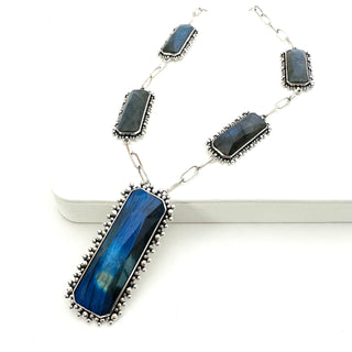 Brilliant Baguettes  Mega Necklace- Labradorite