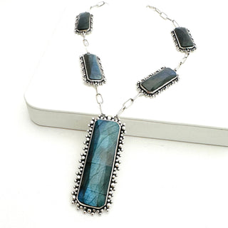 Brilliant Baguettes  Mega Necklace- Labradorite