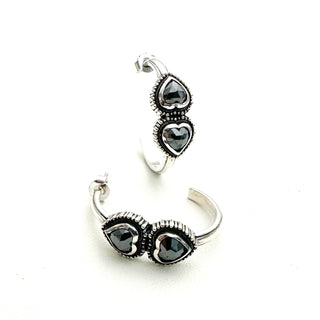 Double Heart Hoops