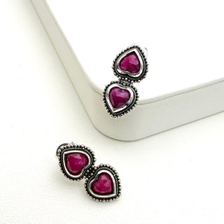 Mini Double Heart Studs