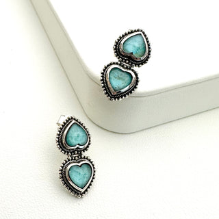 Mini Double Heart Studs