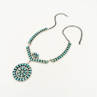 Sky Blue Cluster Statement Necklace