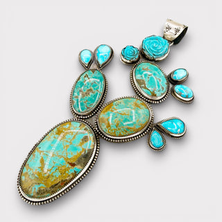 Kurt Card Royston, Bluebird, and Kingman Cactus Pendant