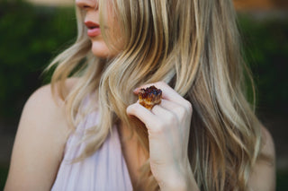 Citrine GemFire ring on model